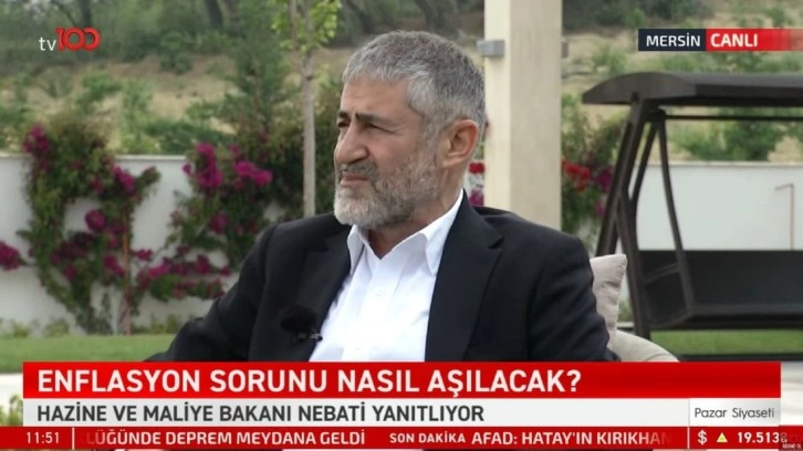 Hazine ve Maliye Bakanı Nureddin Nebati, tv100 ekranlarında Pazar Siyaseti’ne konuk oluyor