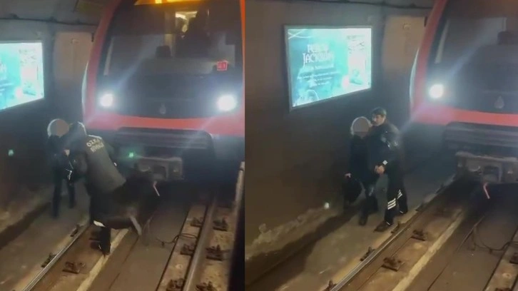 Metroda korkutan anlar! Bir anda raylara atladı. Ölmekten kıl payı kurtuldu!