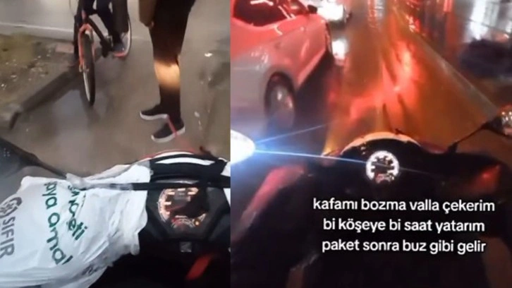 Motorlu kuryenin tepki çeken paylaşımları: 1 saat yatarım paketin buz gibi gelir