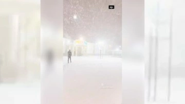 Ağrı'da yoğun kar yağışı kameraya böyle yansıdı