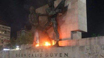Ankara'da Güvenpark'taki anıt ateşe verildi. Saldırgan yakalandı