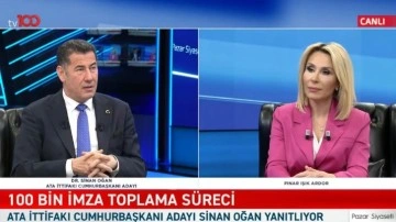 Cumhurbaşkanı adayı Sinan Oğan'dan tv100 canlı yayınında kritik açıklamalar