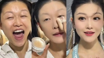 Görüntüler sosyal medyada gündem oldu! Çinli kadın makyajla bambaşka birine dönüştü