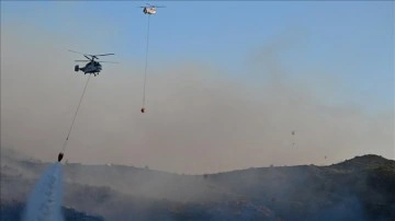 İzmir'deki orman yangınına müdahale eden helikopter baraja düştü