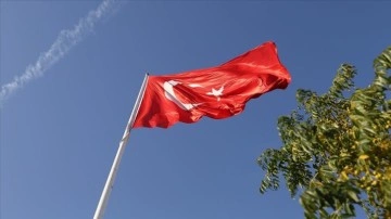 Teröre 11 şehit veren Bayraktepe köyünde 150 metrekarelik Türk bayrağı göndere çekildi