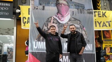 Ümit Özdağ'a Ebu Ubeyde posterli tepki. İki grup arasında tartışma yaşandı